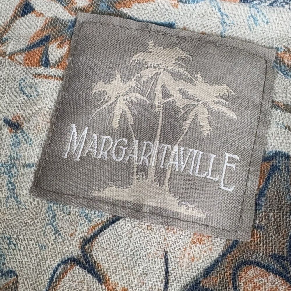 Margaritaville Shirt Mens L Hawaiian Floral Silk Linen Beach Resort Cruise Dad‎ - Picture 4 of 14